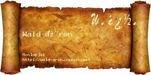 Wald Áron névjegykártya