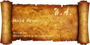 Wald Áron névjegykártya